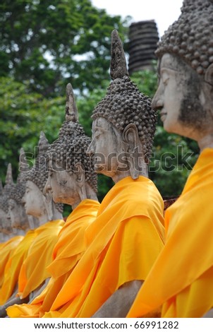 The Attractive Buddha images in Ayuthaya, Thailand