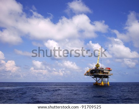 Offshore Production Platform in the Middle of Sea for Oil and Gas Production