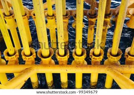 Slots for Oil and Gas Producing Casing at Offshore Platform - Petroleum Industry