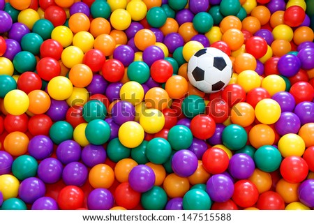 colorful ball with football in a playground