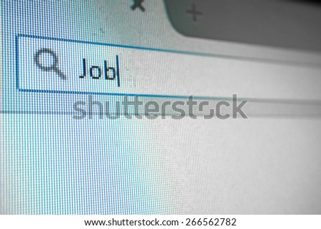 on screen word Job in search engine box
