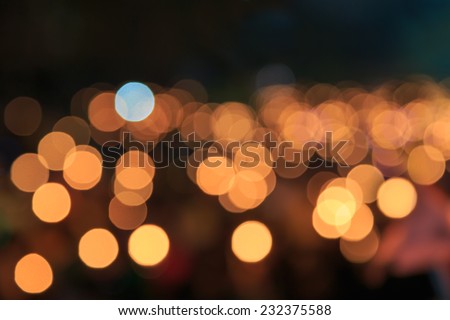 Candle   bokeh light in celebration night ( long live the king, Thailand)