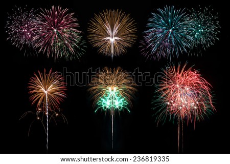 Firework or fire flower in celebration night