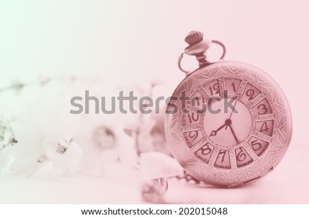 Antique pocket clock made with color filters