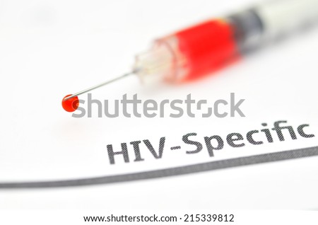 HIV report form medicine with  syringe