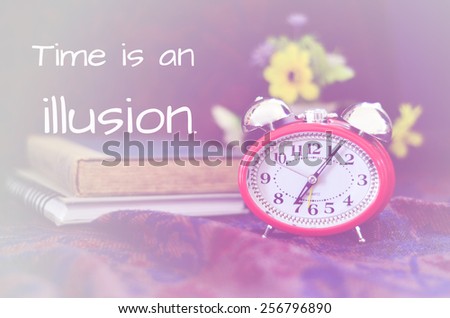 Inspiration motivation quote by Albert Einstein  source on alarm clock background