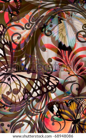 stock photo : abstract butterfly illustration with colo