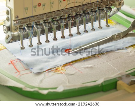 Textile embroidery machine in Textile Industry