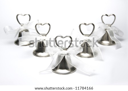 stock photo Group of wedding bells on white background