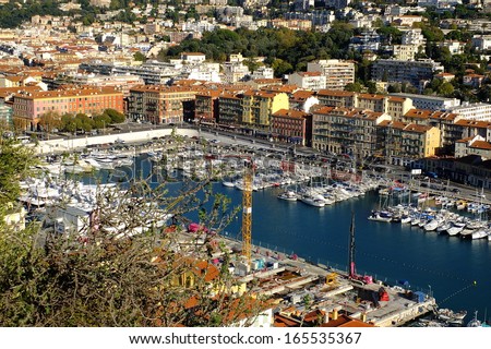 Aerial View on Port of Nice - French Riviera, France