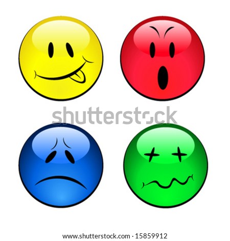 emotions faces cartoon. of Smiley Emotion Faces