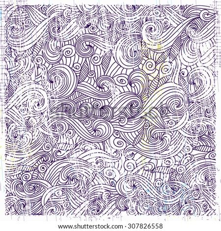 Grunge monochrome waves with white background. stock illustration