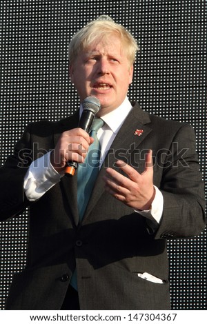London, UK. Boris Johnson at the Olympic Torch Relay Coca-Cola Concert at Hyde Park in London. July 26th 2012.