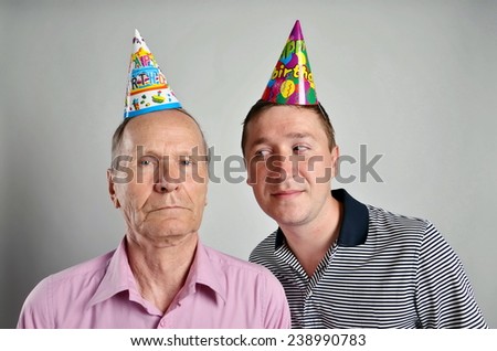 Funny Men Faces with party hats