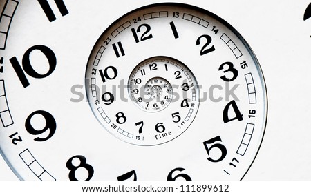 Twisted clock face. Time concept
