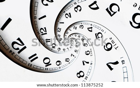 Twisted clock face. Time concept