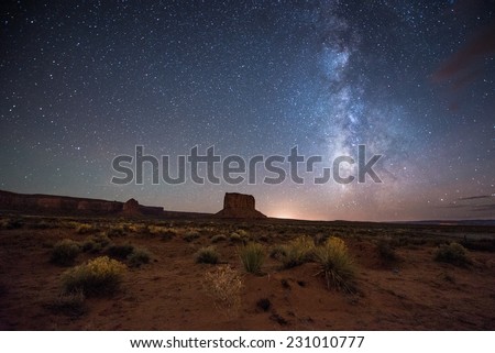Amazing Milky way over Monument Valley.