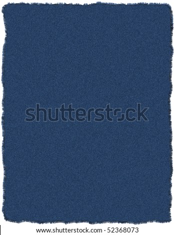 Blue jeans patch on letter size paper