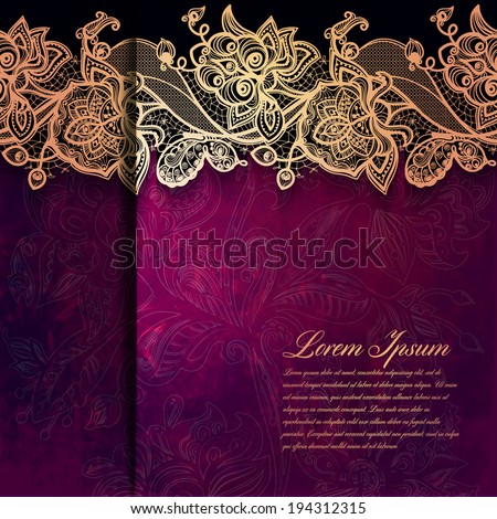 Vintage card on grunge background.Template frame design for card Vintage Lace Doily Vintage card on grunge background.Template frame design for card Vintage Lace Doily