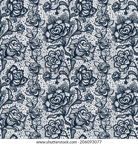 Abstract seamless lace pattern with flowers roses. Infinitely wallpaper, decoration for your design, lingerie and jewelry. Your invitation cards, wallpaper, and more.
