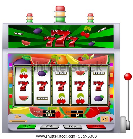 casino slot machine with colorful background vector illustration