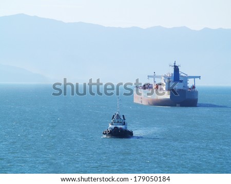 tanker ship on anchor