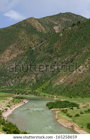the beautiful river in Tibet plateau