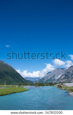 Nyang river, the beautiful river in Tibet plateau