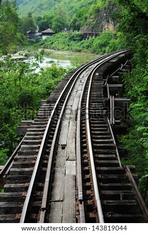 Long-lasting railway cross the river