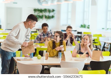 high school students at school cafeteria