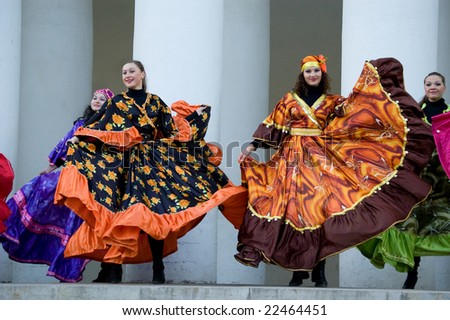 MOSCOW, RUSSIA - DEC 14: Girls from ensemble \