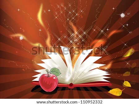 Open book with blank pages- a conceptual and metaphoric schooling, education, science, knowledge illustration, may be good for your projects as a background.