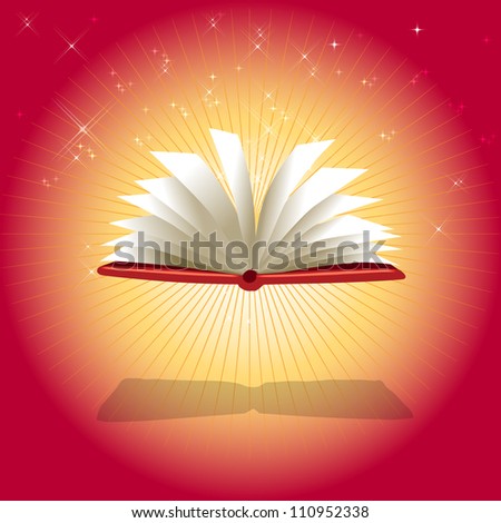 Open book with blank pages- a conceptual and metaphoric schooling, education, science, knowledge illustration, may be good for your projects as a background.