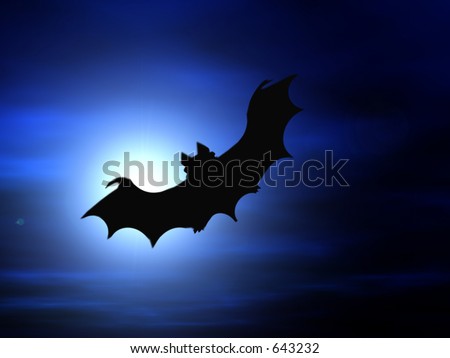 Halloween background, flying bats