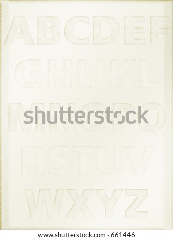 Alphabet background. Light alphabet on the light parchment like paper