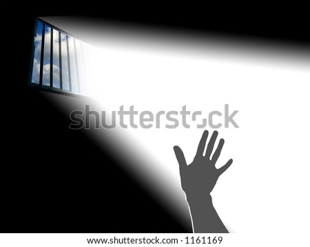 Reaching the sky.. Light through the latticed prison window