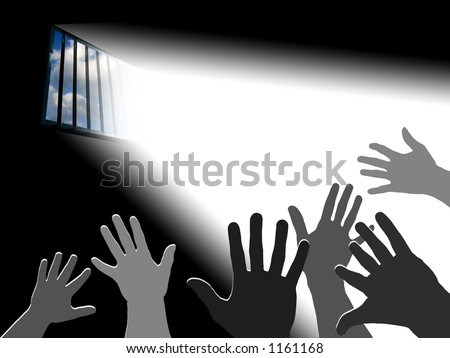 Reaching the sky.. Light through the latticed prison window