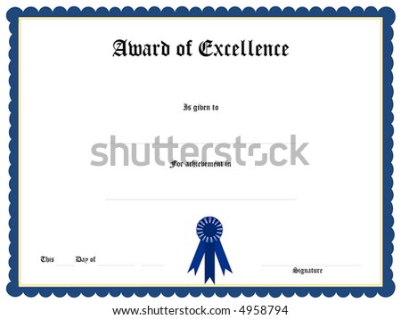 Blank award certificate form