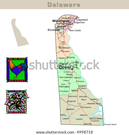 map of delaware state. hot 8, Delaware Seashore State