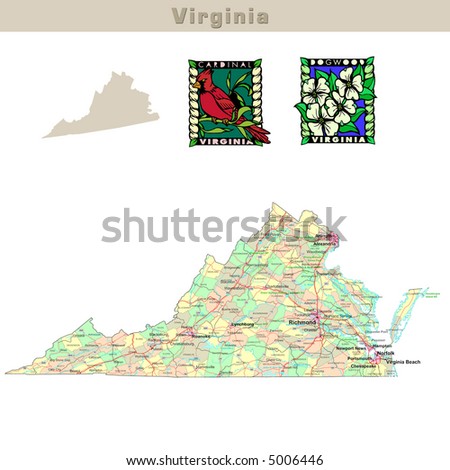 maps of virginia counties. Political map with counties,