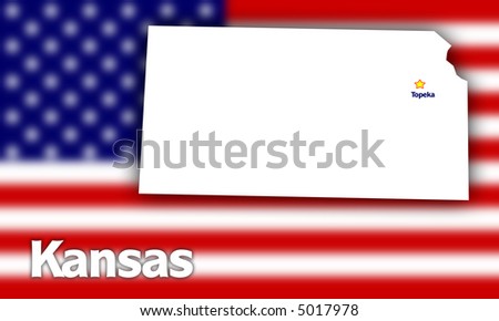 Kansas state contour with Capital