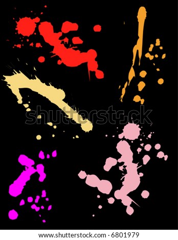 Various abstract splashes set. Vector format