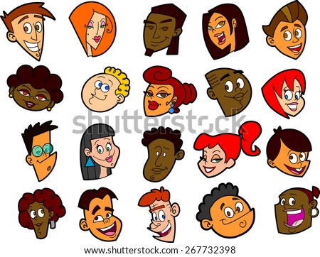 Funny faces - cartoon people