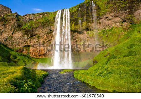 Waterfall mountain landscape