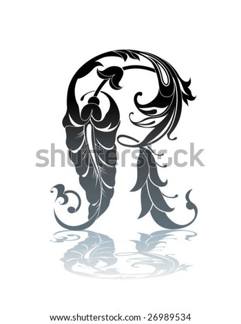 letter r tattoo designs. stock vector : letter quot;Rquot; in