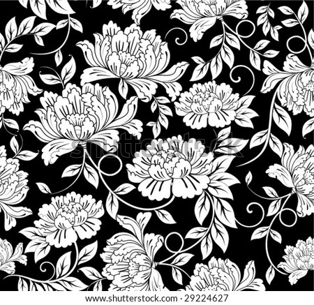 Flower Wallpaper on Seamless Damask Floral Background Pattern Stock Vector 29224627