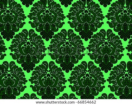 Damask Green Wallpaper