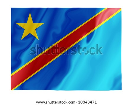 Fluttering image of the Democratic Republic of Congo national flag