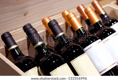 A wine shop on display in the chest in the bottle of wine