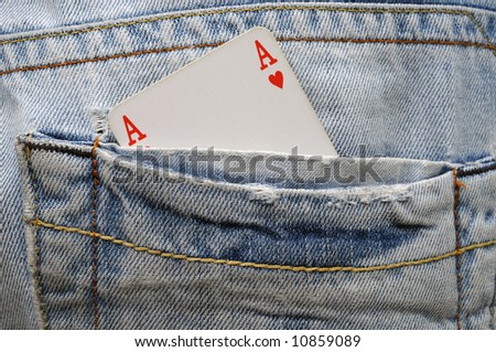 Ace of hearts in pocket - hide trump illustration